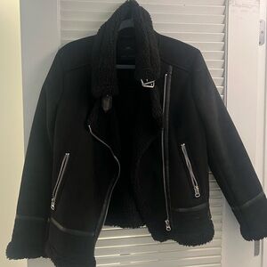 Zara Sherpa bomber jacket